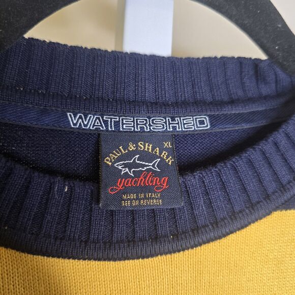 Paul & Shark Watershed Italy Men's XL Multicolor Striped Cotton Sweater - Picture 3 of 12